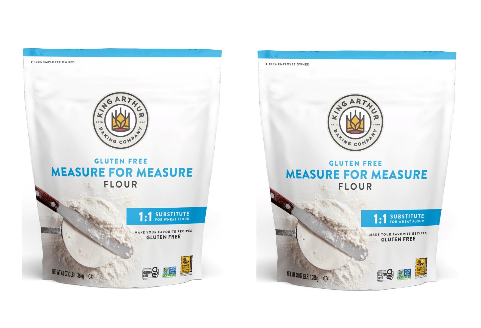 2-Pack King Arthur Gluten-Free Measure for Measure Flour, 3lb – 1:1 Substitute