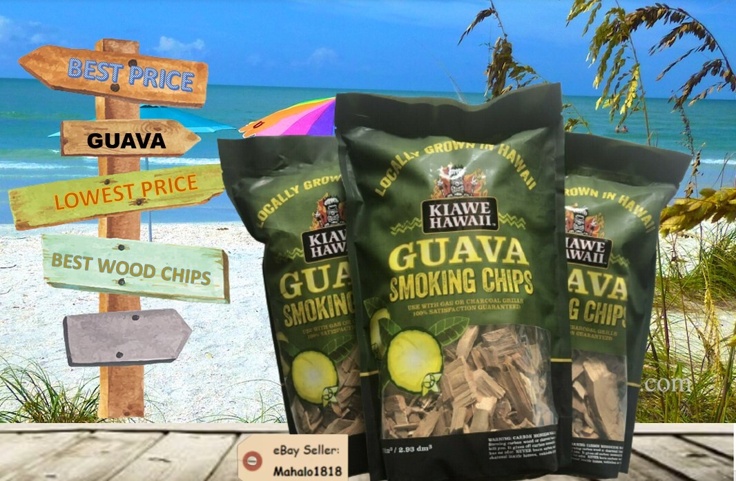 3 KIAWE HAWAII TROPICAL HAWAIIAN GUAVA SMOKING WOOD CHIPS Fast Shipping