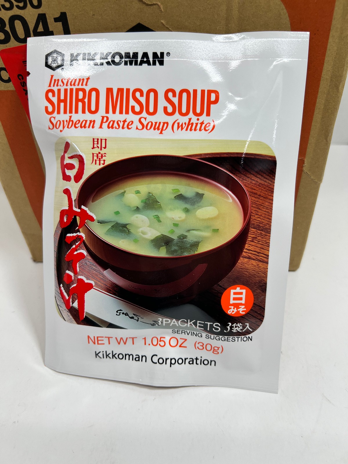 Lot of 12 of Kikkoman, Instant Shiro Miso Soup, 1.05 Oz, White Soybean Paste