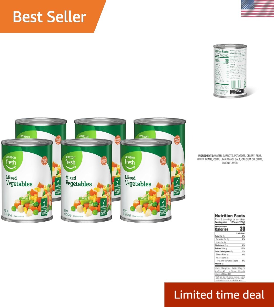 15 Oz Canned Mixed Vegetables, 6-Pack | Quality Private Label Goodness