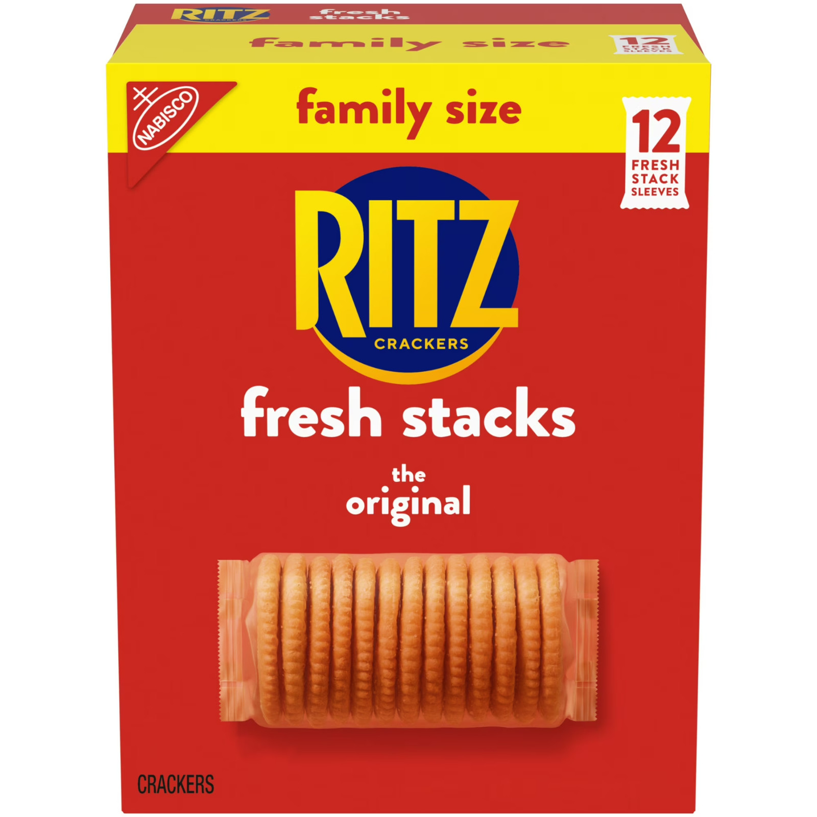 RITZ Fresh Stacks Original Crackers, Travel Snacks, Family Size, 17.8 oz (12 Mul