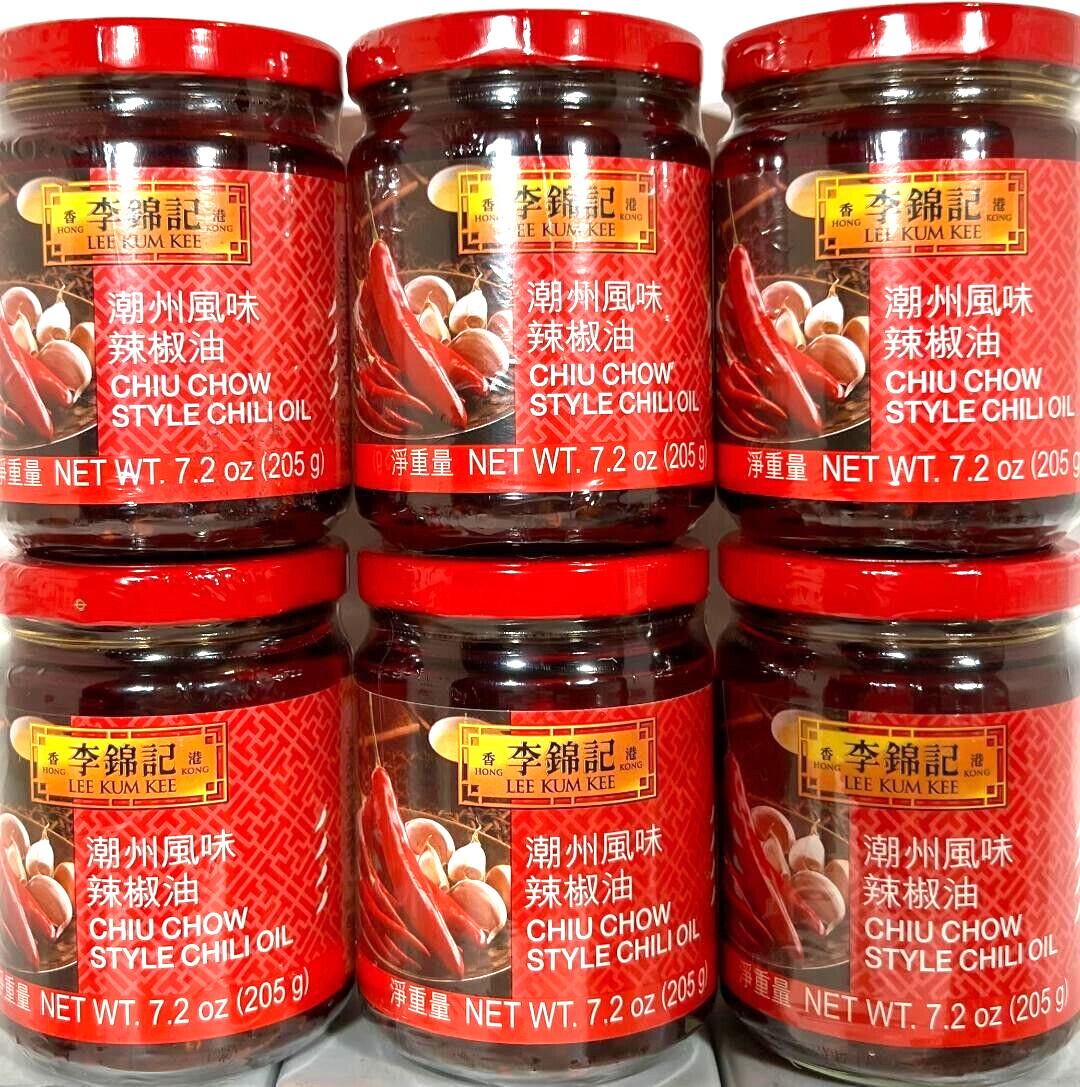 Lee Kum Kee Chiu Chow Style Chili Oil 7.2 oz (Pack of 6) ~ Exp 11/24/2025