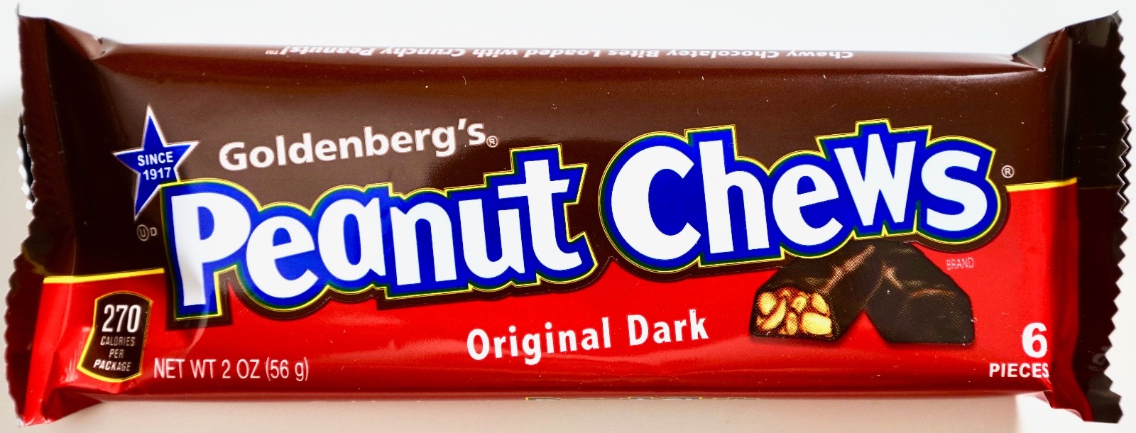 Goldenberg’s Peanut Chew Original Dark Chocolate Gluten-Free, 2 Ounce Bars