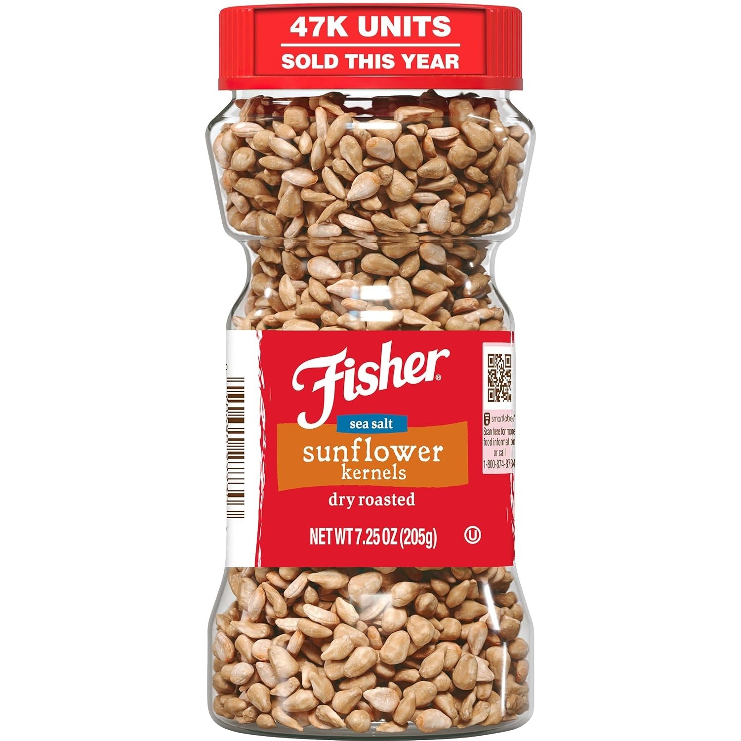 Fisher Dry Roasted Sunflower Seeds Kernels with Sea Salt, 7.25 oz