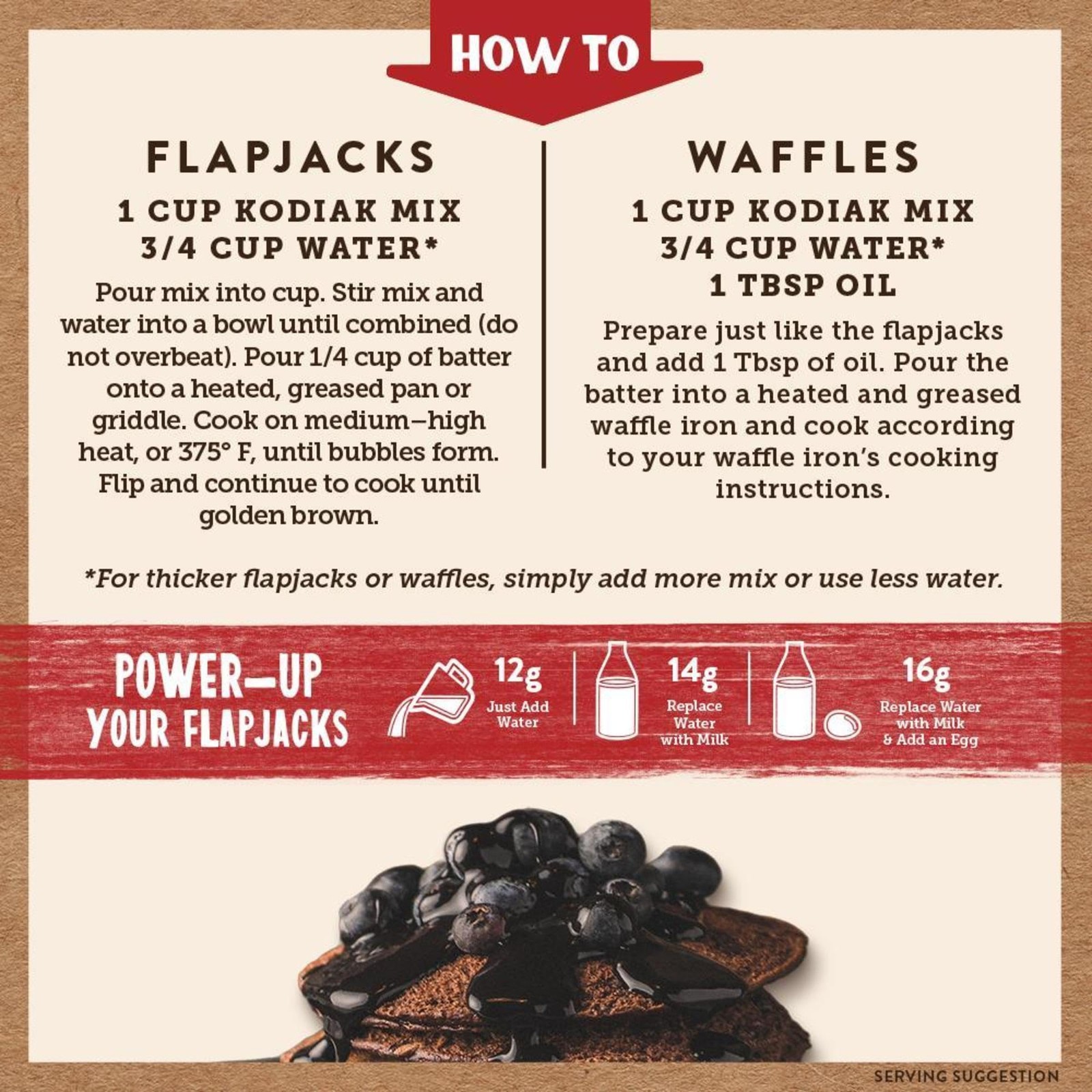 Protein Pancake Power Cakes, Flapjack and Waffle Baking Mix, Dark Chocolate, 18