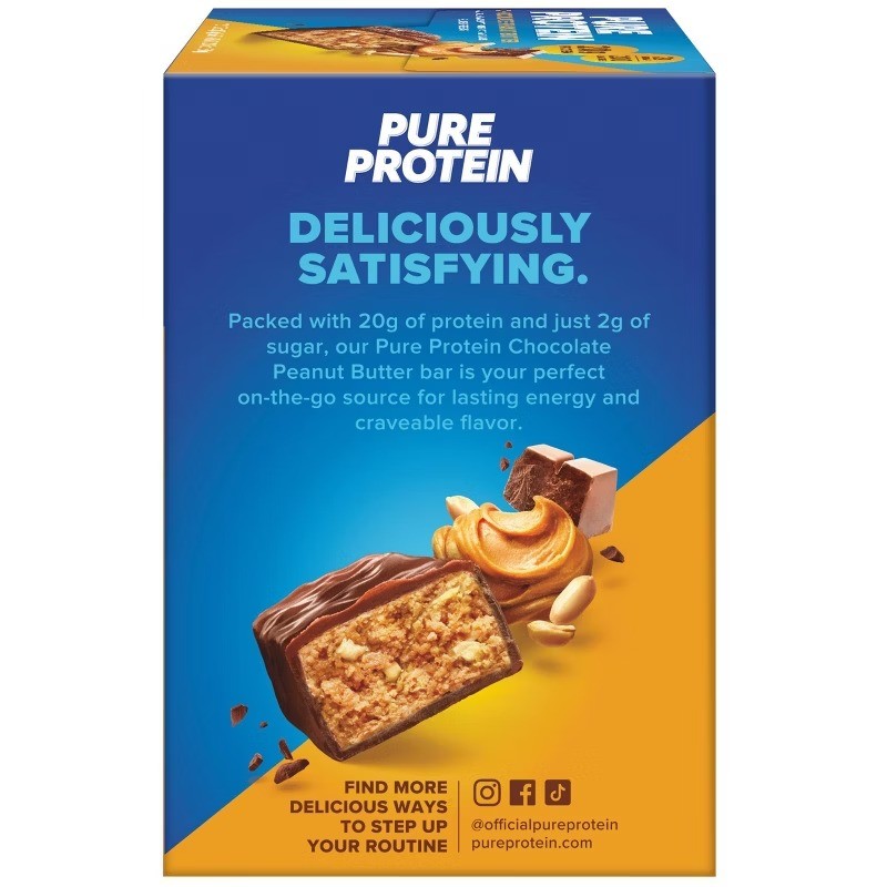 Pure Protein Choc PB Bar 20g Protein 12ct Gluten-Free Chewy