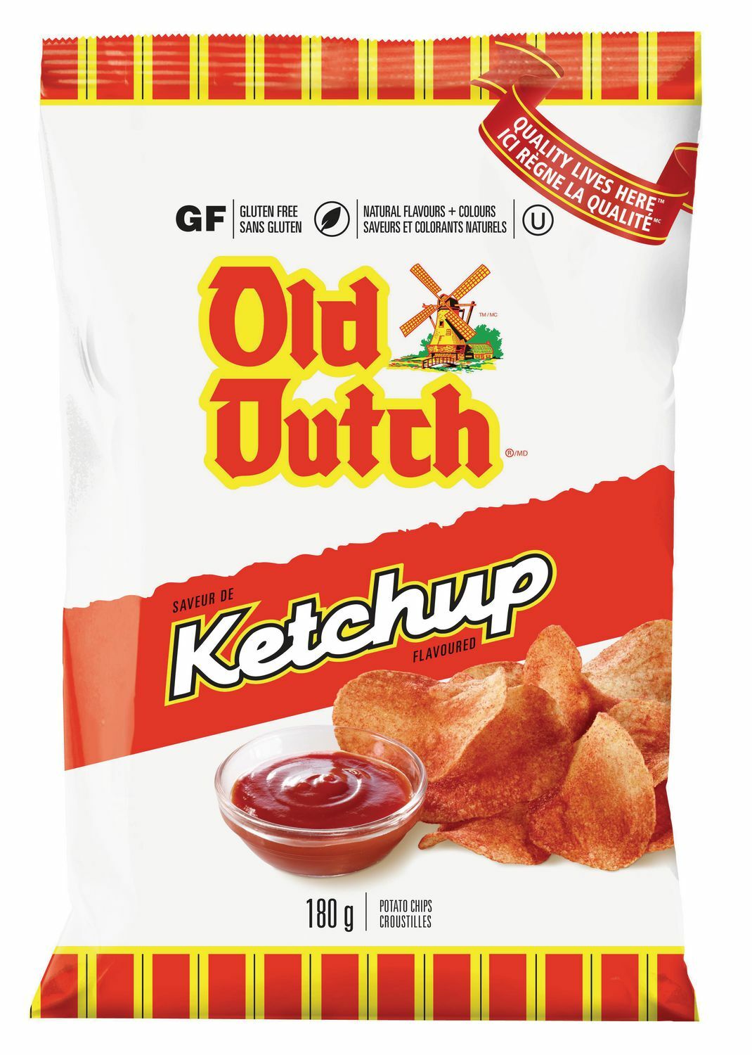 3 Bags Old Dutch Ketchup Potato Chips 235g Each