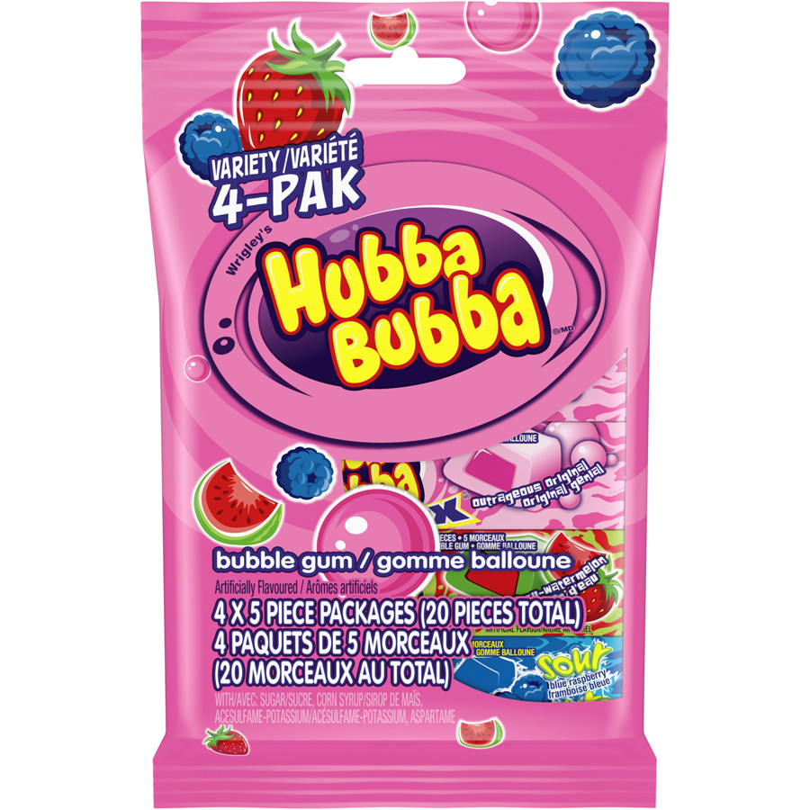 Wrigley’s Hubba Bubba Mixed Fruit Flavoured Bubble Gum Variety Pack- FROM CANADA