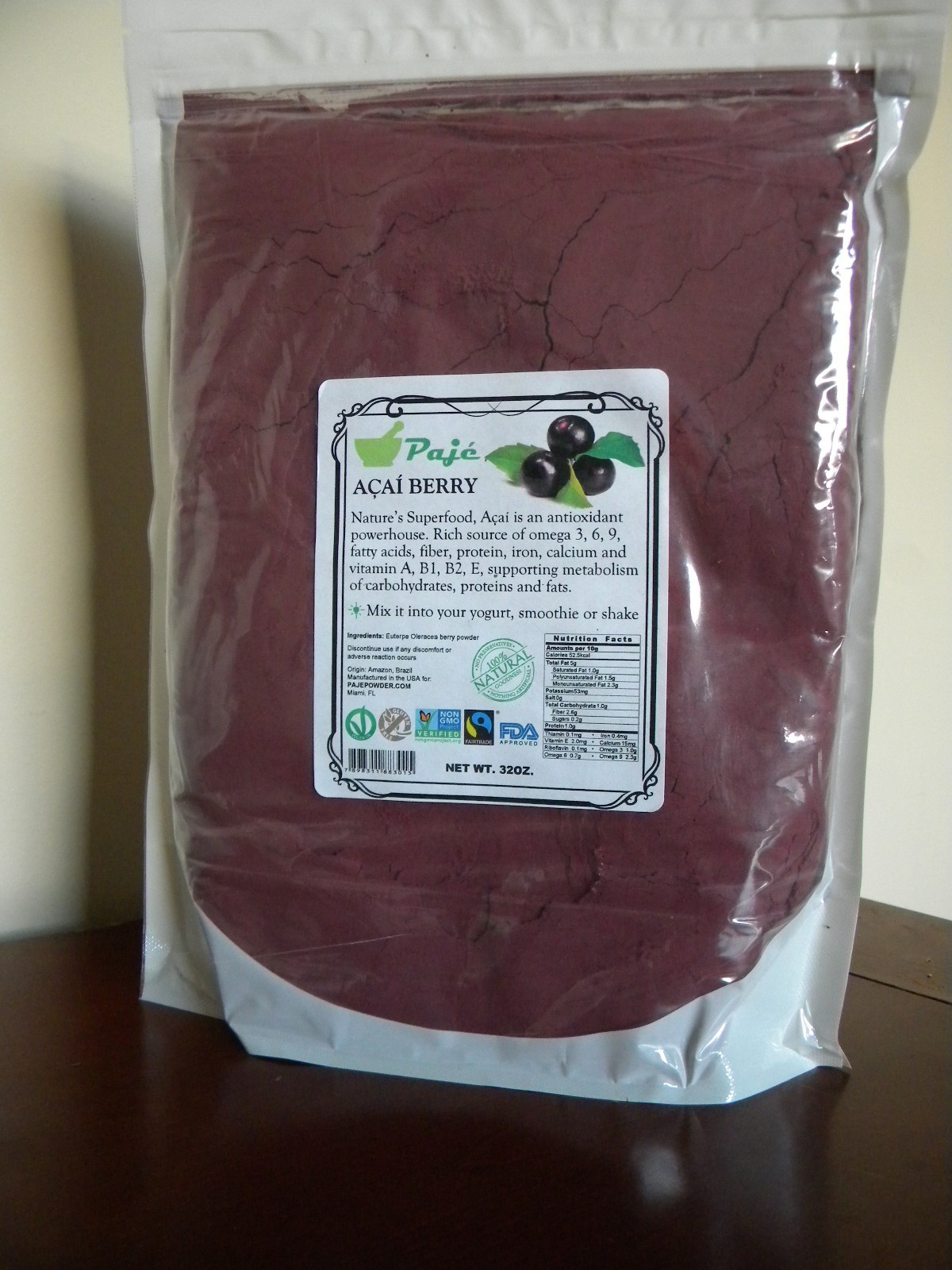 ACAI Assai powder berry 10lb Superfood, anti-aging, protein, detox, fib,OM3 PAJE