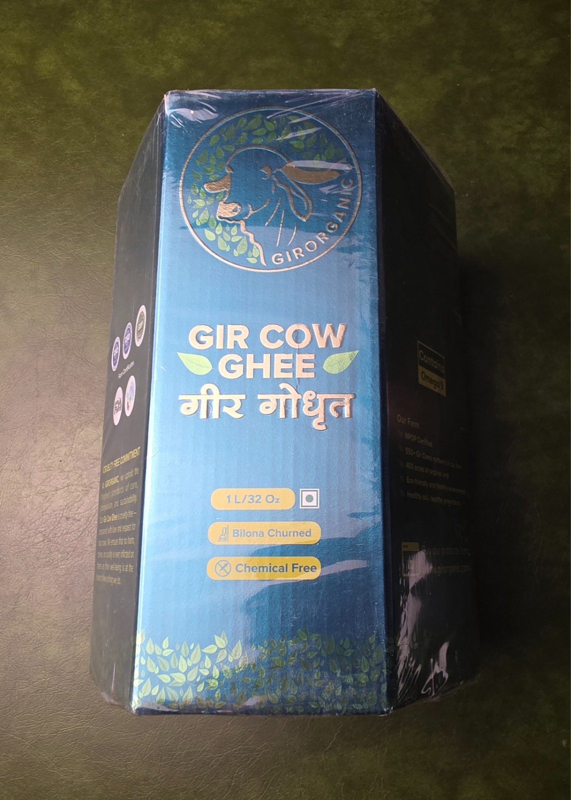 GirOrganic A2 Ghee Butter Grass Fed from Gir Cow – Keto Friendly – 1L/32oz