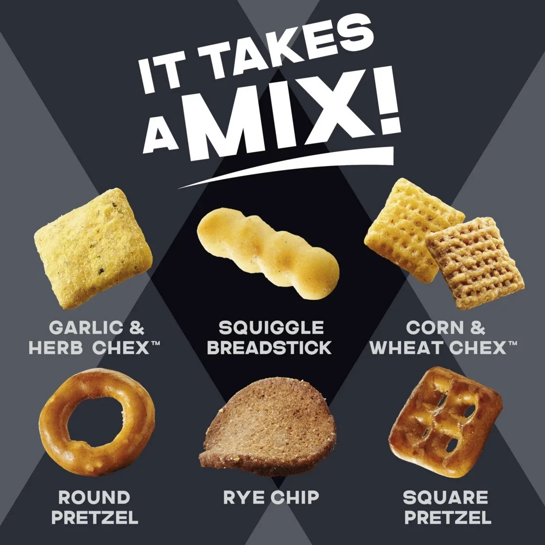 Chex Mix Bold Garlic and Herb Snack Mix, Snack Tub, 20 oz