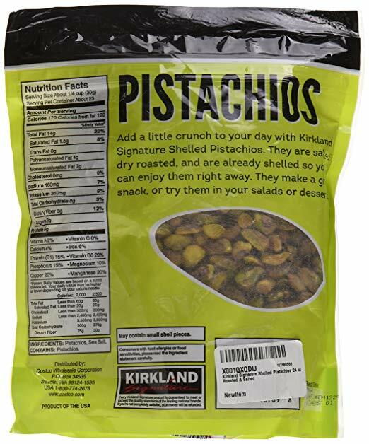 4 Packs Kirkland Signature Shelled Pistachios Roasted & Salted 24 oz Each Pack