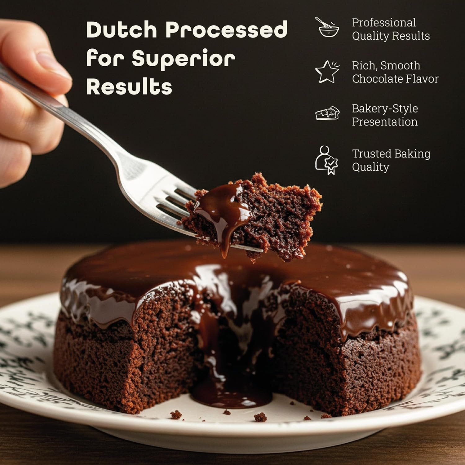 100% Pure Premium Dutch Processed Cocoa Powder, 16oz (2 Pack) | High-Fat (20%)