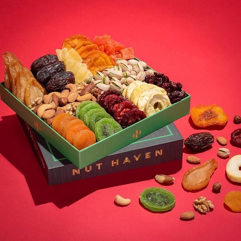 Gourmet Healthy Gift Basket Dried Fruits Nuts Vegan Kosher Fresh Snacks Treats