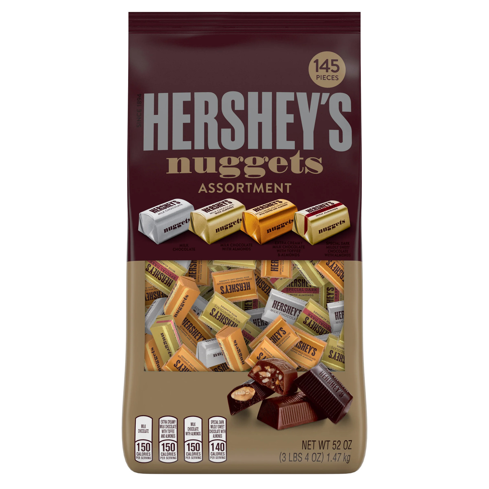 Hershey’s Nuggets Milk Chocolate Candy Assortment, Variety Pack, 145-count