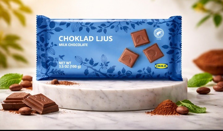 NEW IKEA Choklad Ljus Milk Chocolate Bar Square 100g Pantry Sweet Assortment