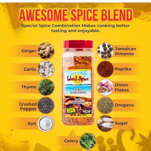 Island Spice Jerk Seasoning Product of Jamaica, Restaurant Size, 32 oz