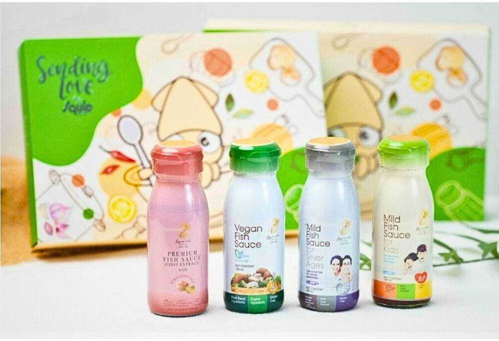 Squid Premium Fish Sauce Squid brand Set of 4 recipes special formula for health
