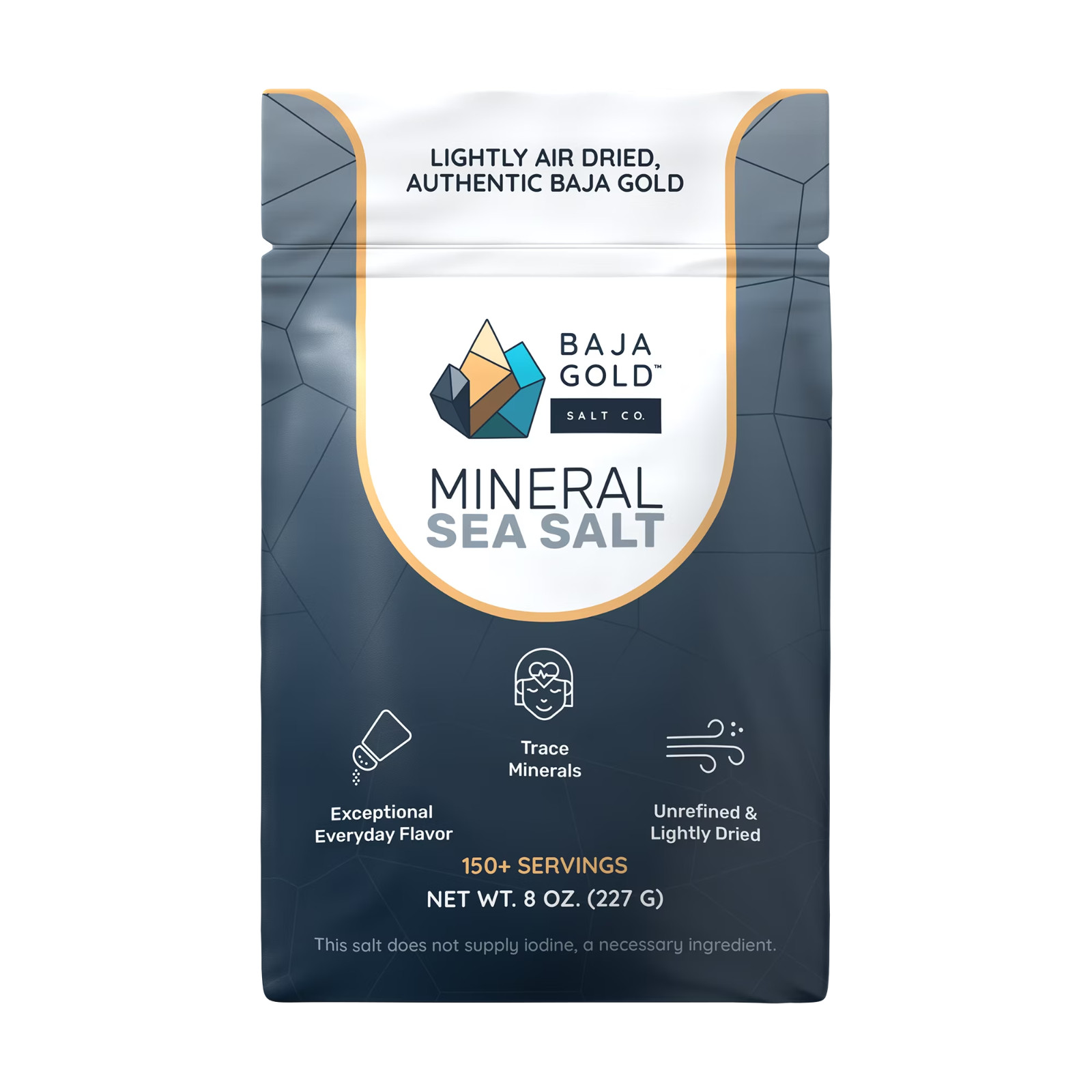 Baja Gold Mineral Sea Salt – 8 Oz. Resealable Bag-free shipping