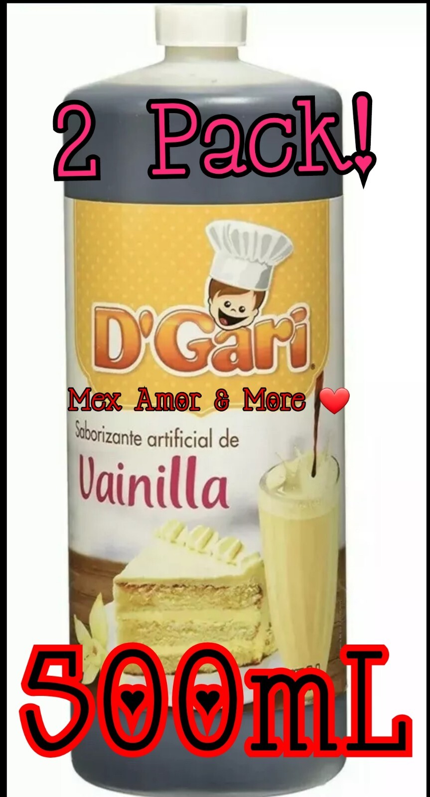 2X D’Gari saborizante artificial de vainilla 500mL