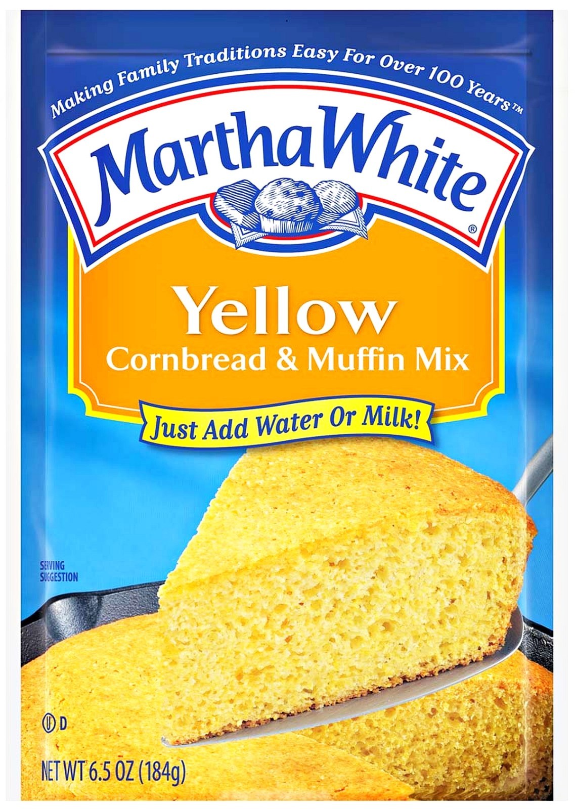 2 BAGS 6.5oz YELLOW CORNBREAD MUFFIN MIX Southern Corn Bread Martha White 51301