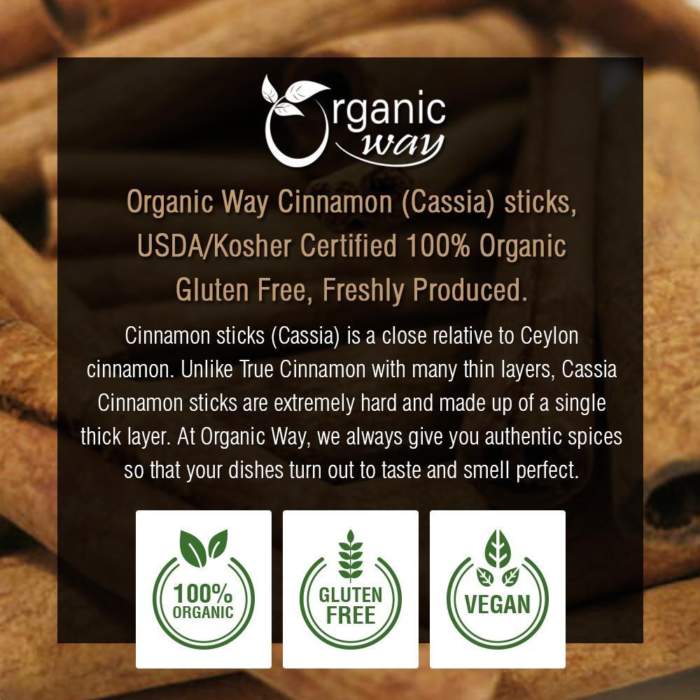Organic Way Cinnamon Cassia Sticks – Organic, Kosher & USDA Certified