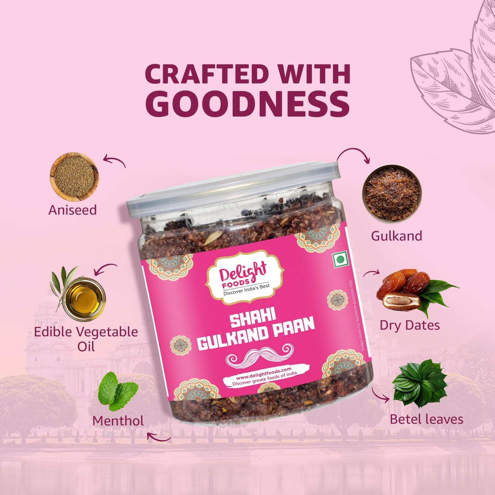 Delight Foods Gulkand Meetha Paan Mouth Freshener No Supari 300g