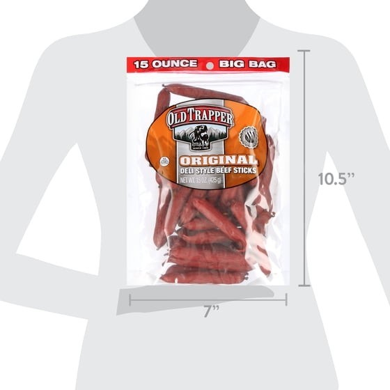 Old Trapper original Beef stick 15oz Resealable Bag…