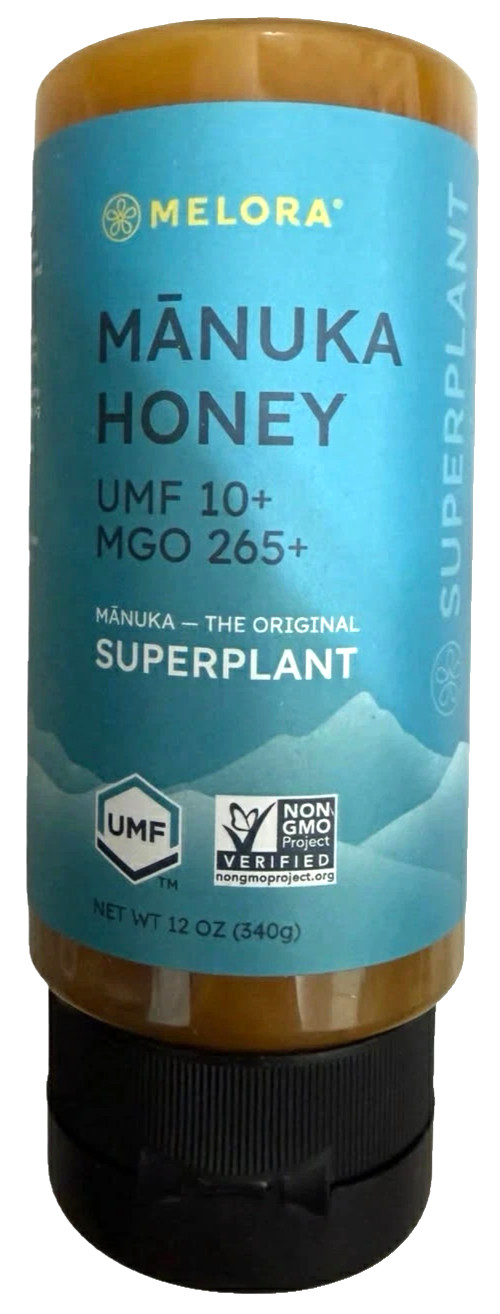 Melora Manuka Honey MGO 265+ UMF 10+ -Original Superplant 12oz Squeezable Bottle