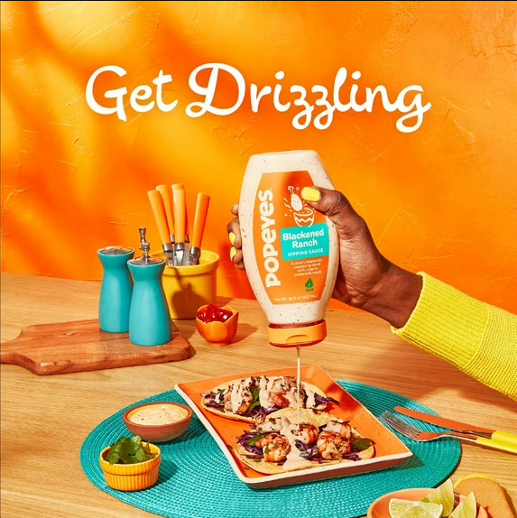 5 Pack Popeyes Louisiana Kitchen Blackened Ranch Dipping Sauce, 18 oz Bottles