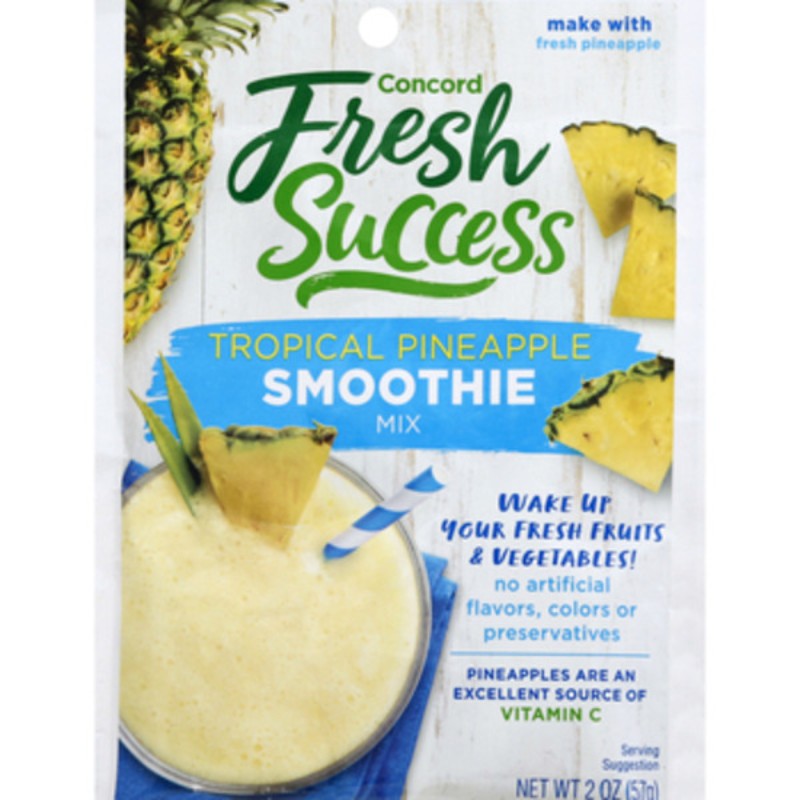 4x Concord Fresh Success Tropical Pineapple Smoothie Mix Drink Beverage New 2oz
