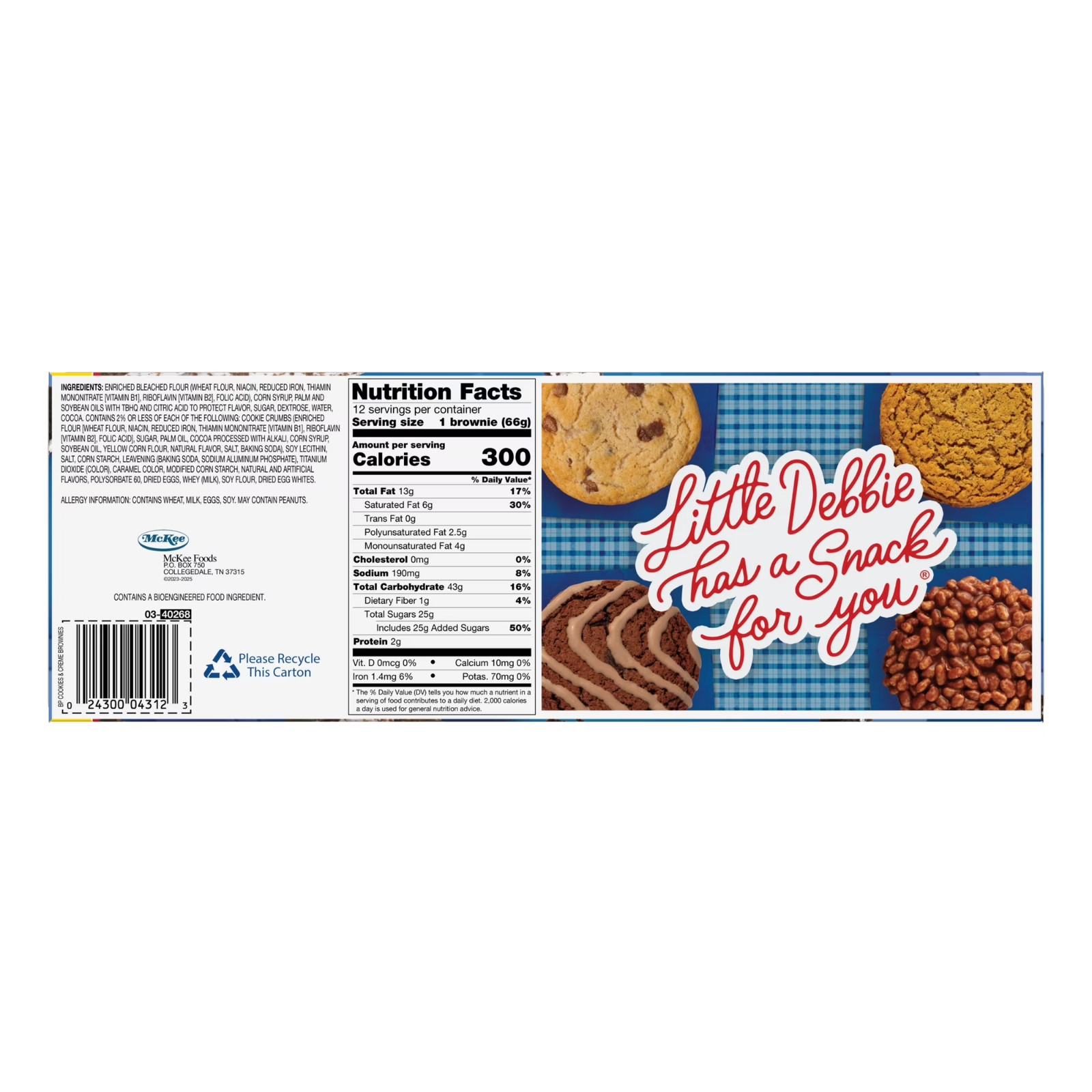Snack Cakes, Little Debbie Big Pack Cookies & Creme Brownies-free shipping