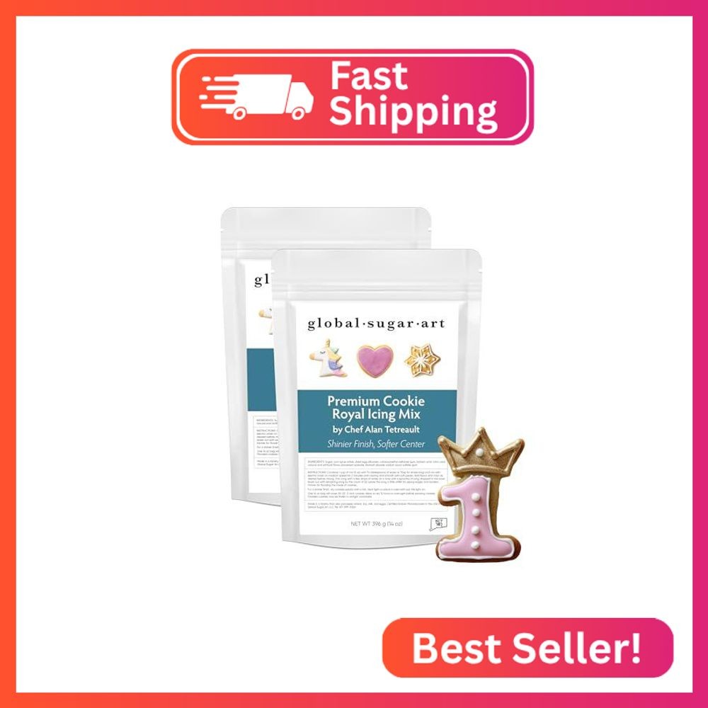 Global Sugar Art Premium Royal Icing Mix, Kosher Frosting for Cookie Decorating,