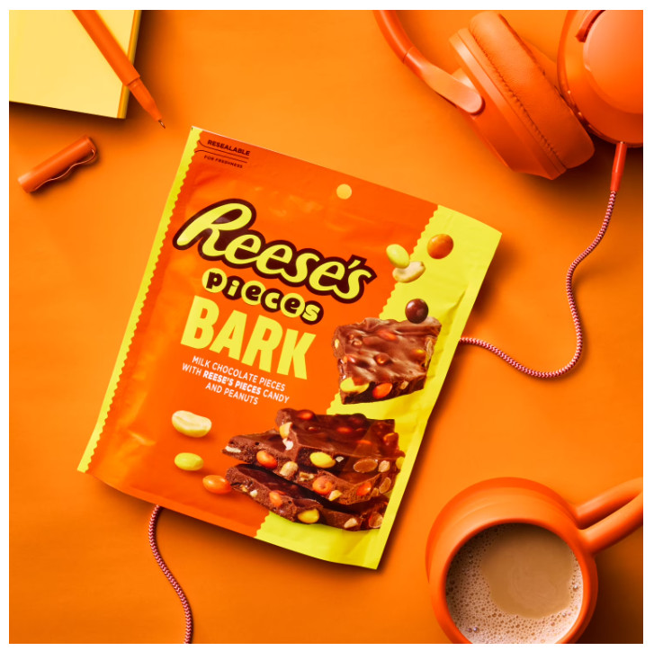 Reese’s Pieces Milk Chocolate Candy with Peanuts Bark Bag, 6 oz