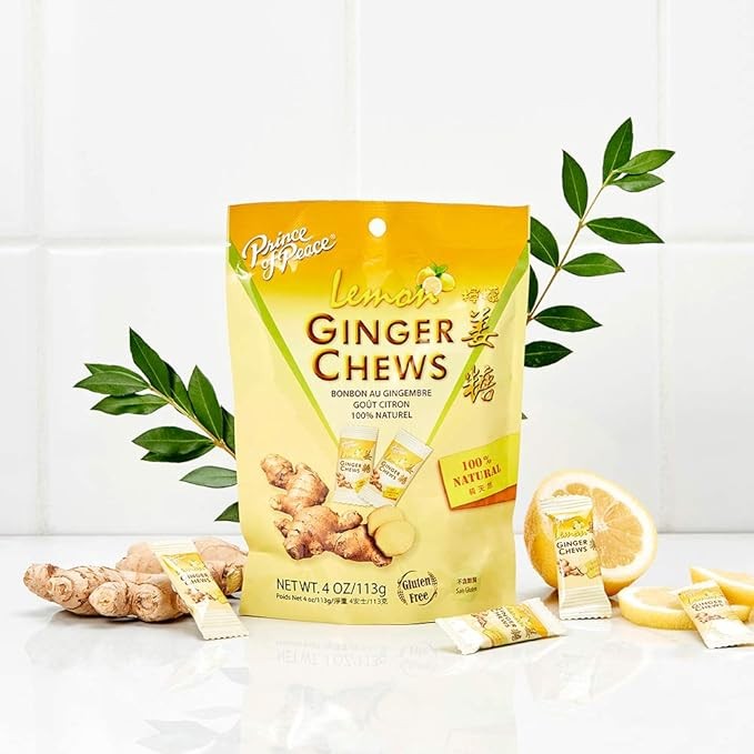 Pack of 6 – Lemon Ginger Chews- 4oz -Natural Ginger Candy-Soft Sweets