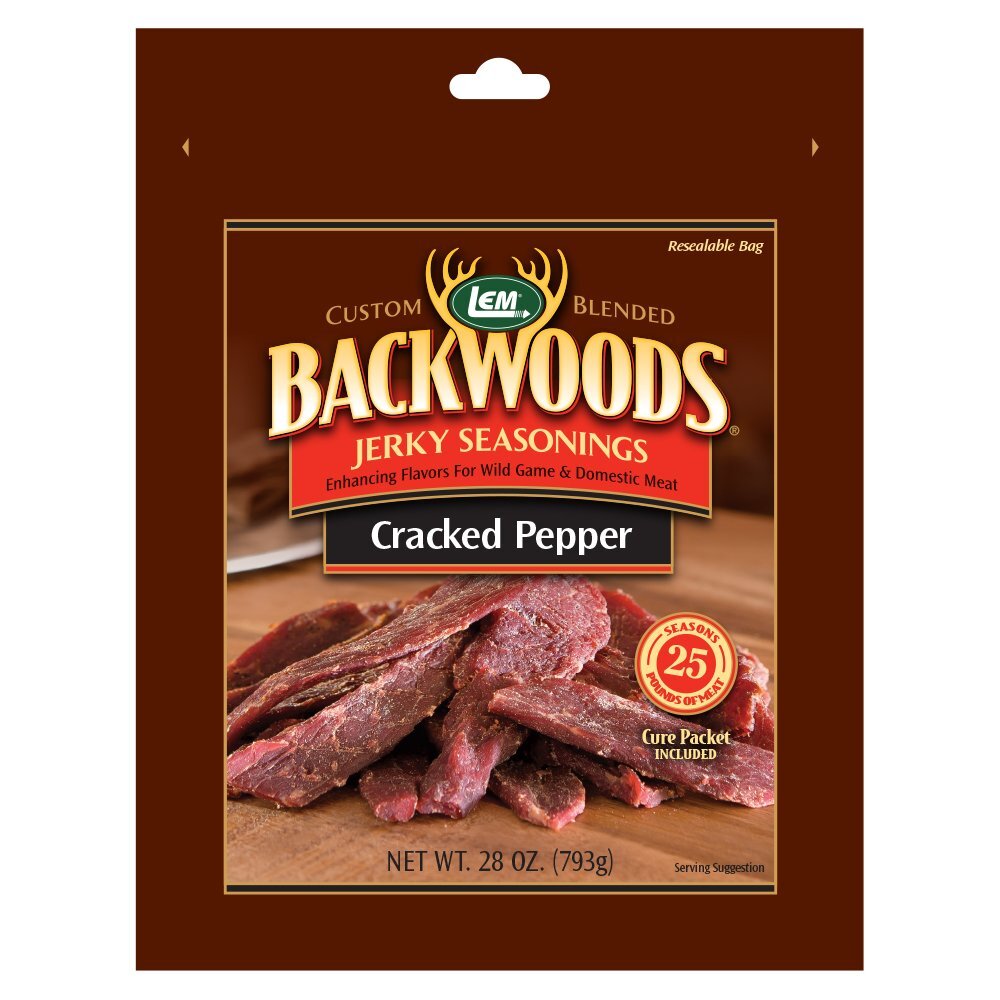 LEM Backwoods Cracked Pepper Jerky Seasoning 1.75 Pound Season 25 Pounds Meat