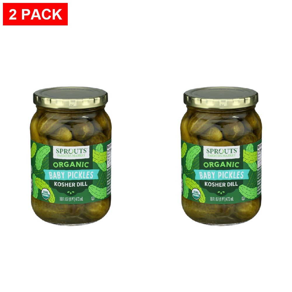 2 Pack – Sprouts Organic Kosher Dill Baby Pickles 16 fl oz