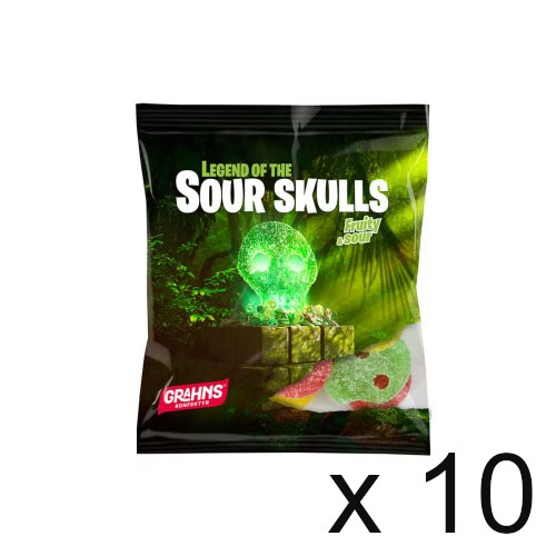 Grahns Legend of the Sour Skulls 10-pack (10×50 grams) – Swedish Candy