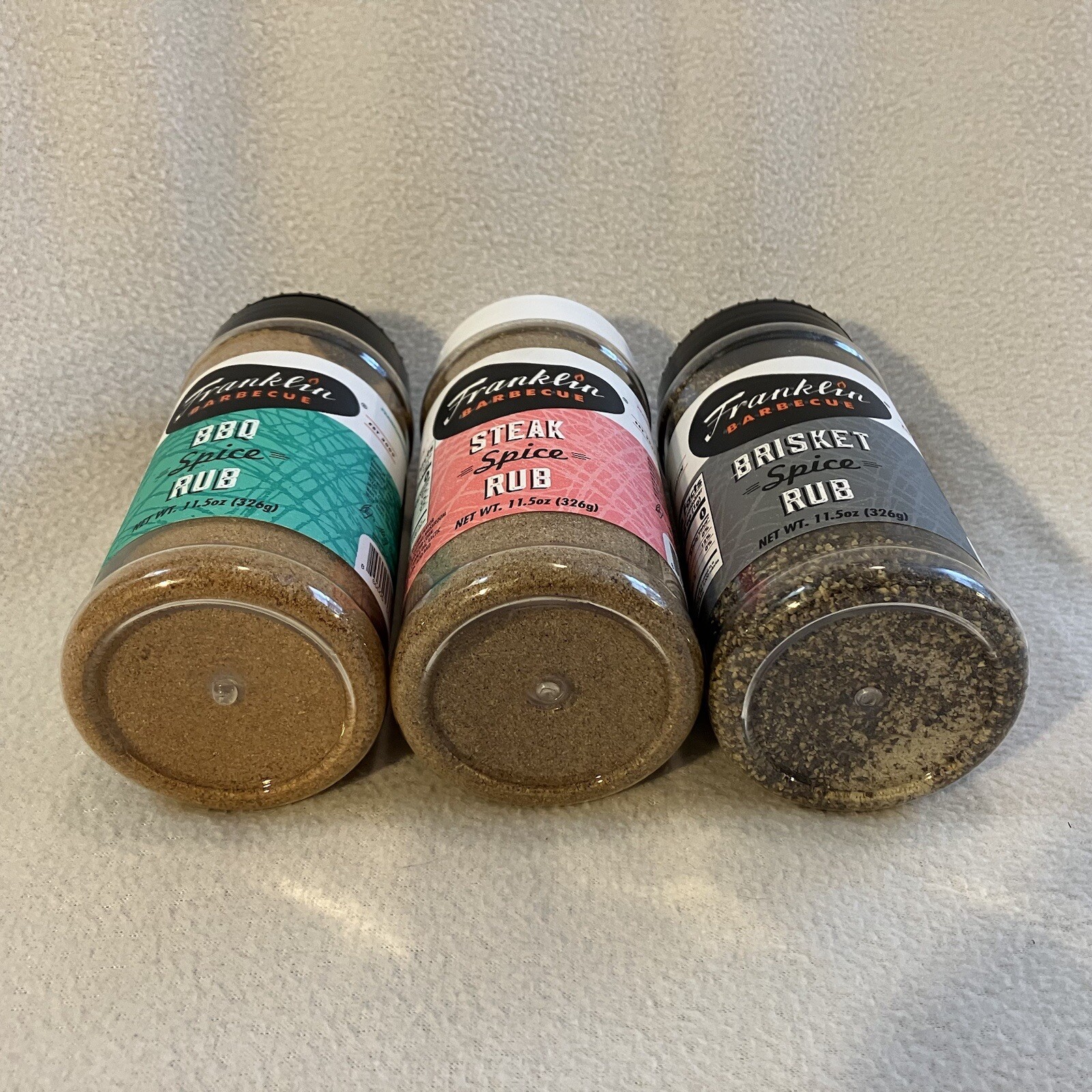 Franklin Barbecue Spice Bundle 1 of each flavor. BBQ, Brisket and Steak. 11.5 oz