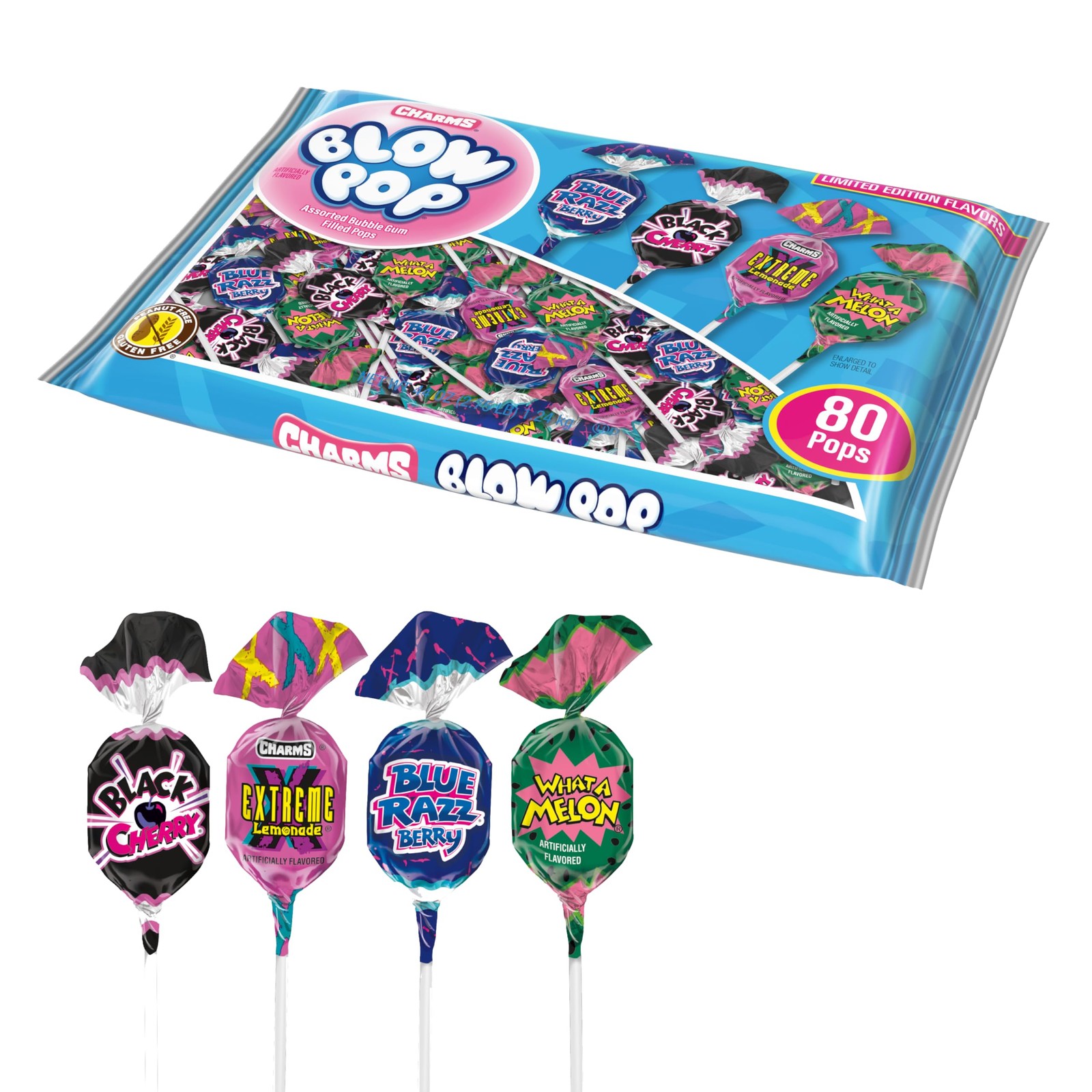 Blow Pop Lollipops Limited Edition Assortment – Blue Razzbery, Black Cherry, …