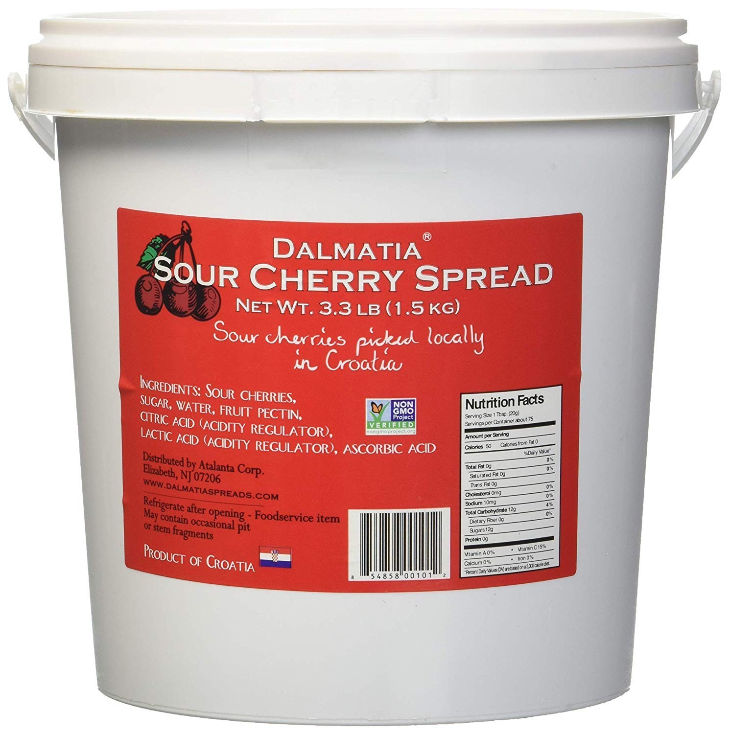 Dalmatia Sour Cherry Spread -Bulk 3.1 Lb. Tub