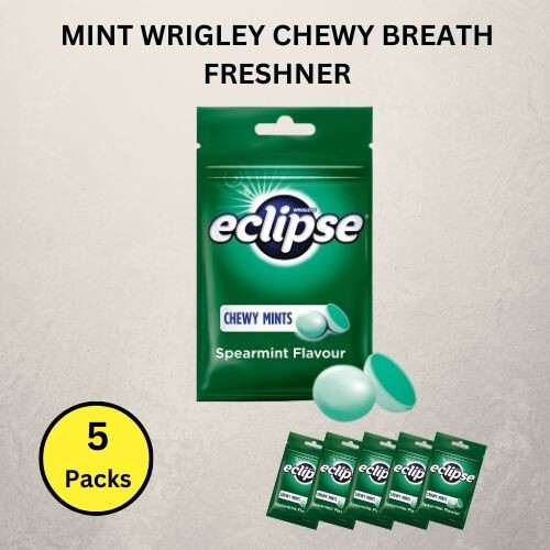 Chewy Mints Wrigley’s Eclipse Spearmint Powerful Refresh Breath New 5 Pack x 45g