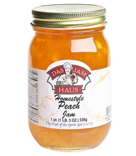 Peach Jam Varieties Homestyle~Handmade Jam 16oz 1 Pint All Natural Ingredients