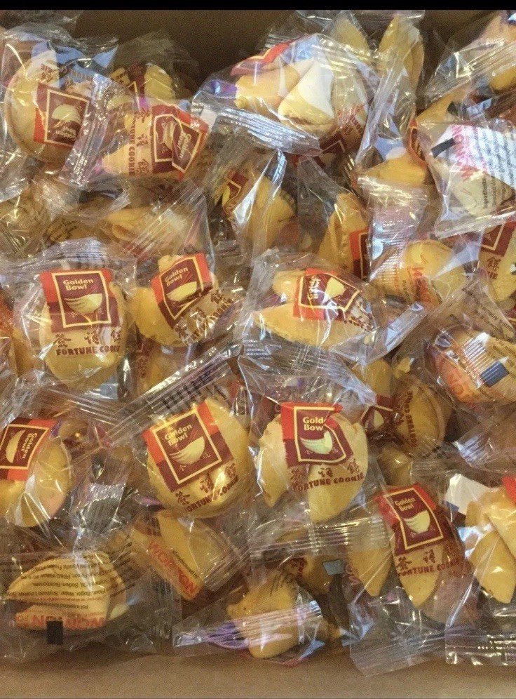 200 pcs Golden Bowl Fortune Cookies Individually Wrapped «Free Shipping»