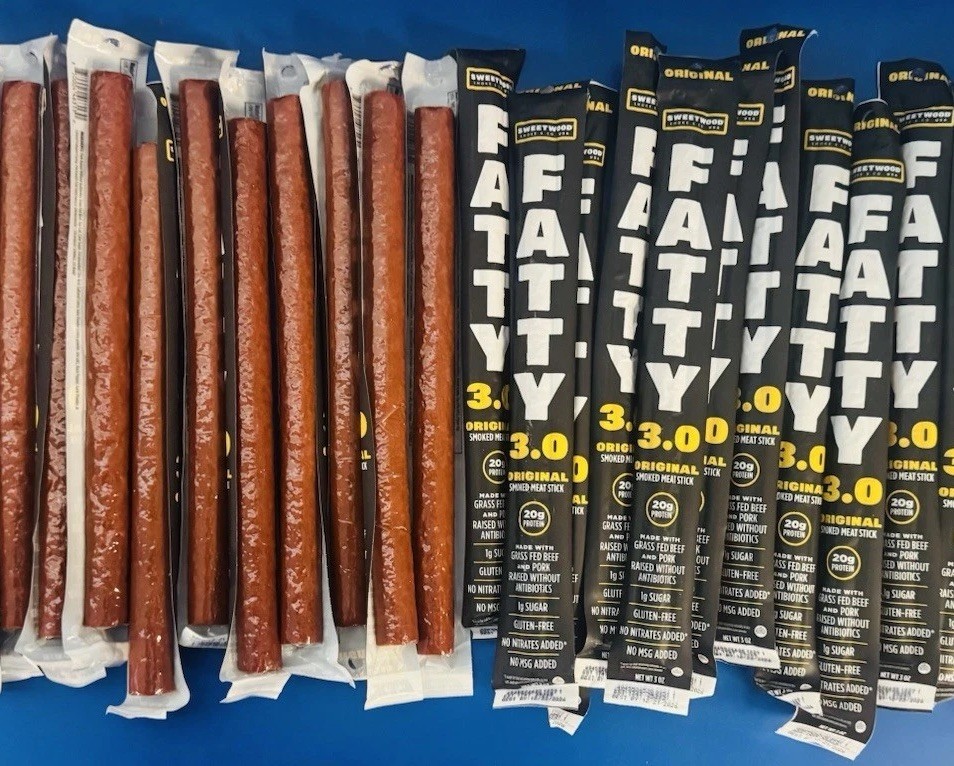 (20) FATTY Original Sweet Wood Smoked 3oz. Grass Fed Meat Sticks BB: 06/2027