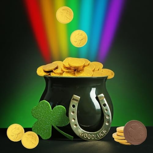 500-Pack St. Patrick’s Day Chocolate Coins – Lucky Gold Foil Milk Chocolate Trea