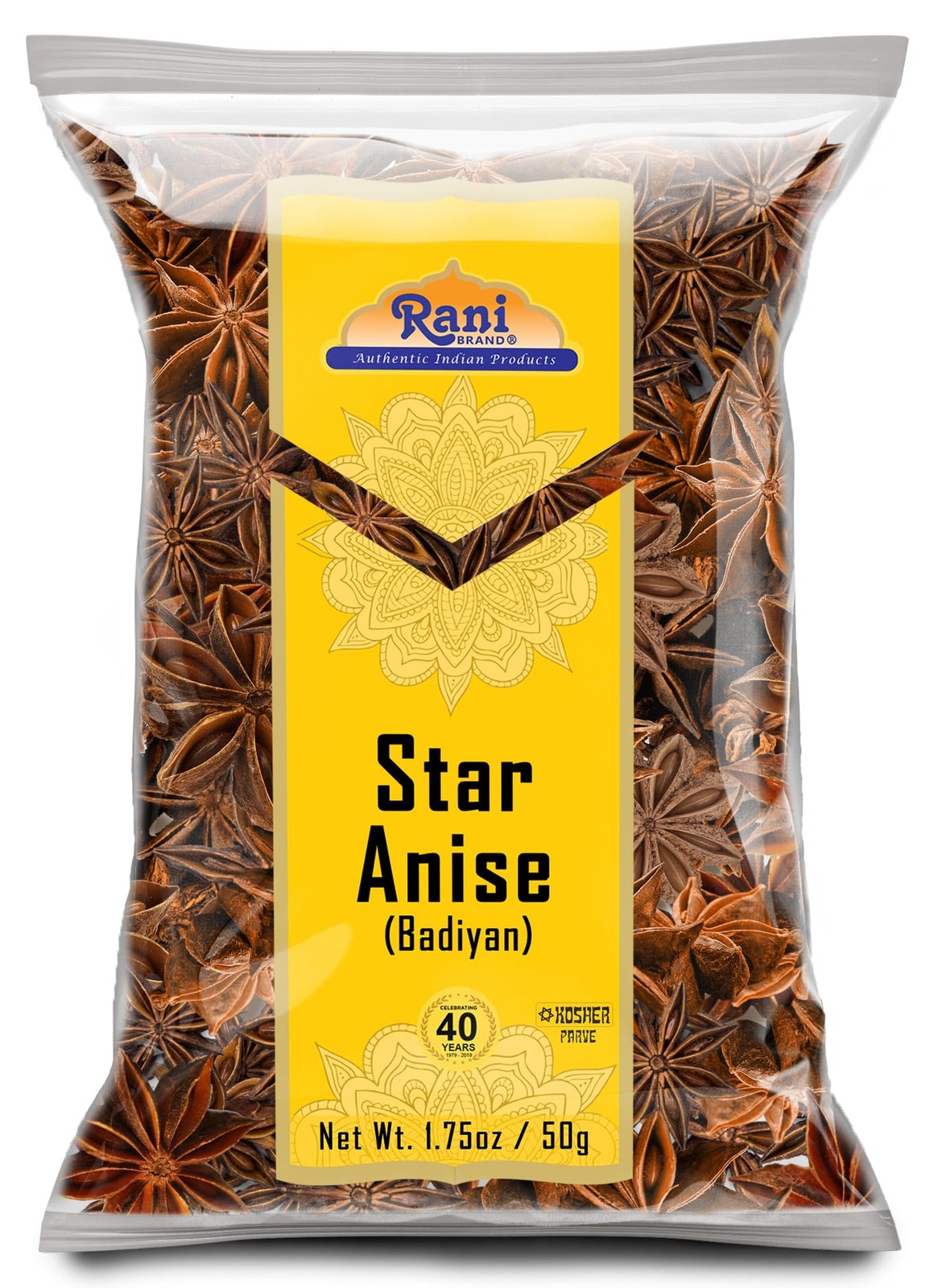 Rani Star Anise Seeds, Whole Pods (Badian Khatai) 1.76 Ounce (Pack of 1)