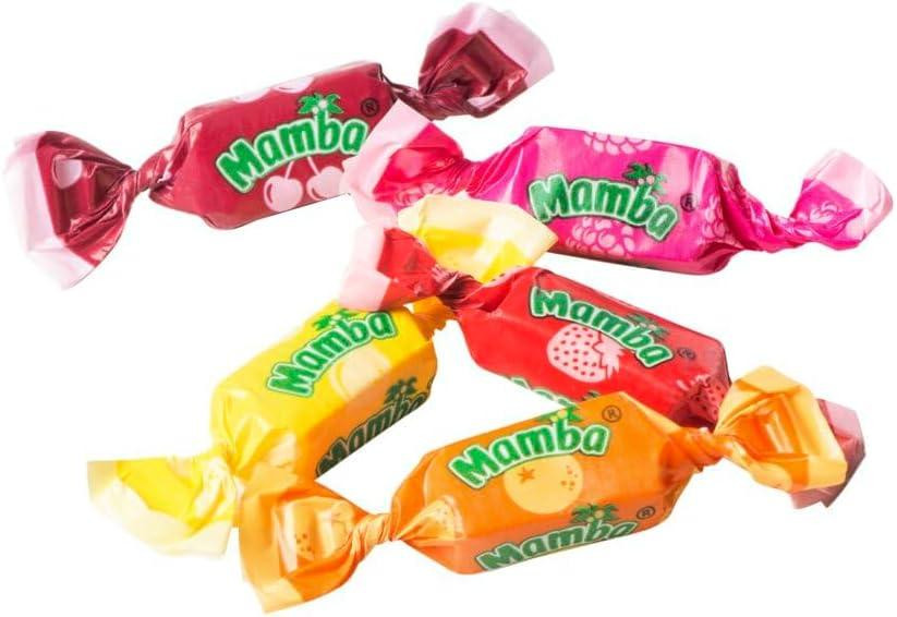 Mamba Fruit Chews Assorted, 5 Fruit Flavors Mix, Bulk Chewy Candy (4 Pounds)