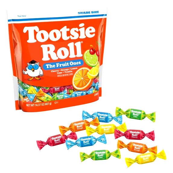 Tootsie Roll Fruit Chews Assorted Fruit Flavors 14.37 oz Gluten-Free Peanut Free