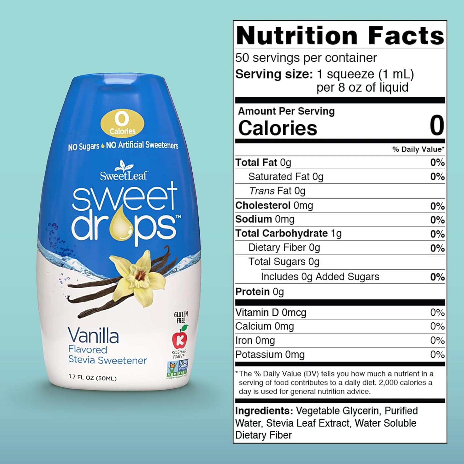 Sweet Drops – Flavored Stevia Liquid Sweetener, Stevia Extract, Zero Calories, G